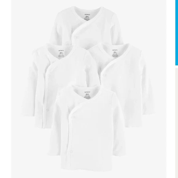 Set of 8 NB/0-3 month Side Snap Undershirts - Picture 1 of 4